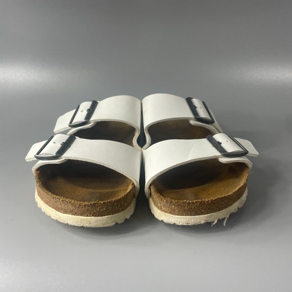 Birkenstock White Leather Arizona Birko-Flor, Size 40 main image 7